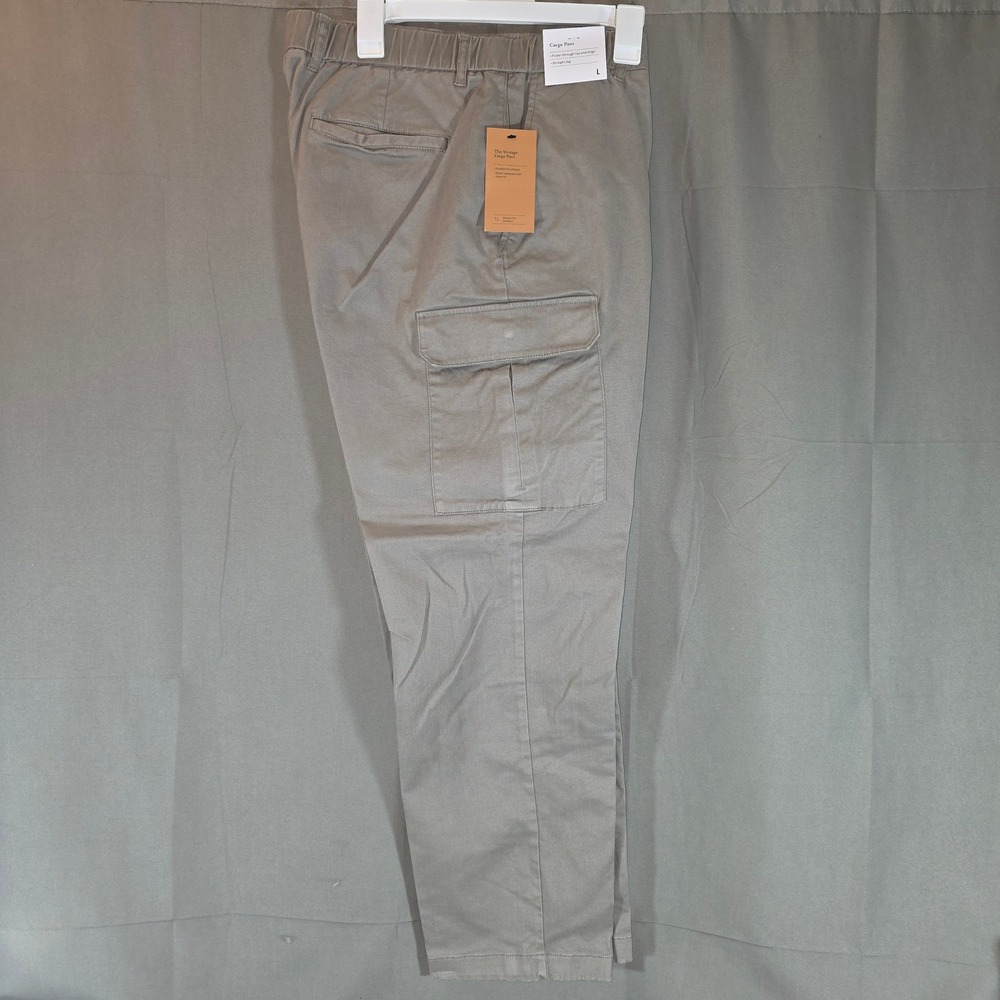 Goodfellow & Co Mens Vintage Collection Cargo Pants Khaki Grey Size L NWT